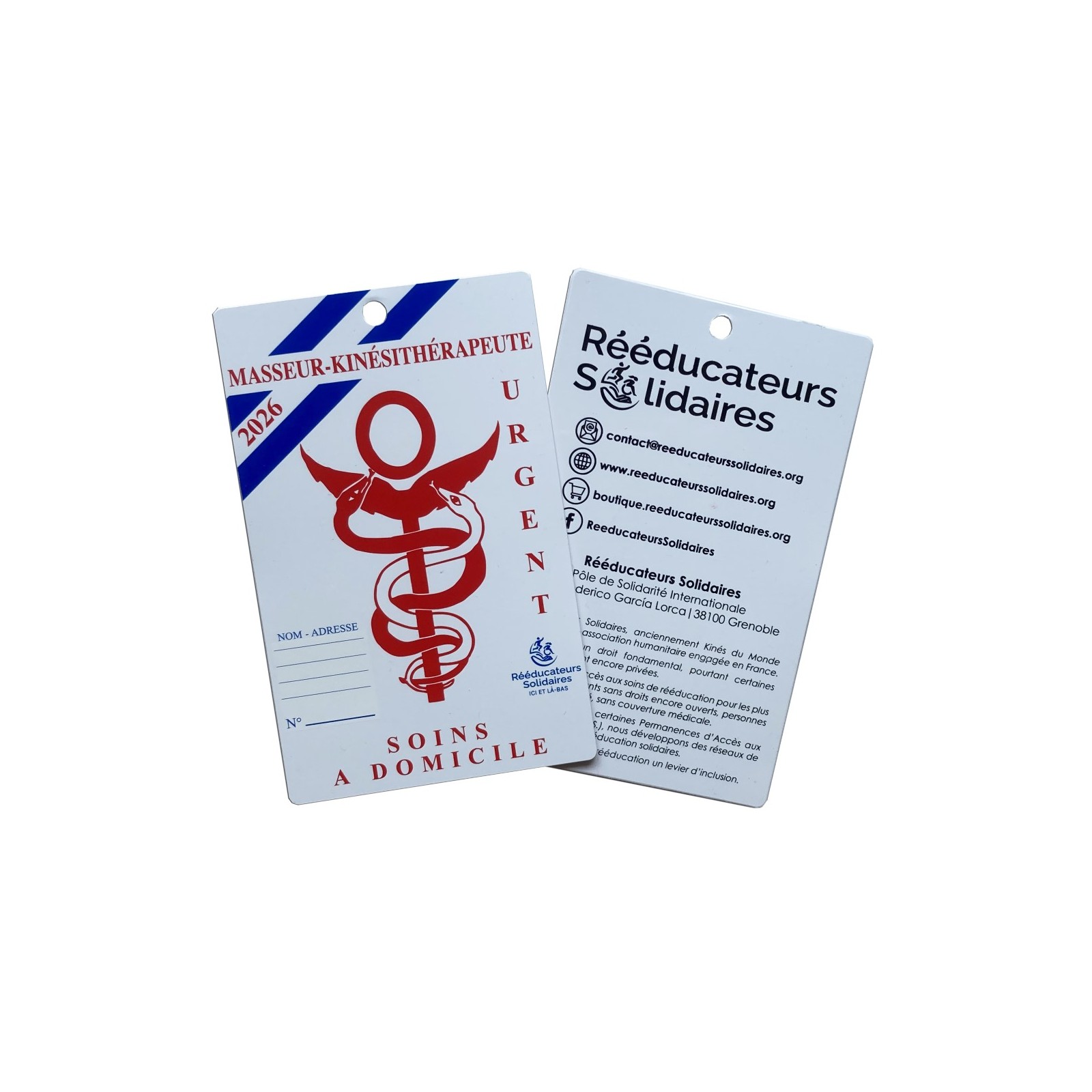 caducée Rééducateurs Solidaires 2026 recto/verso