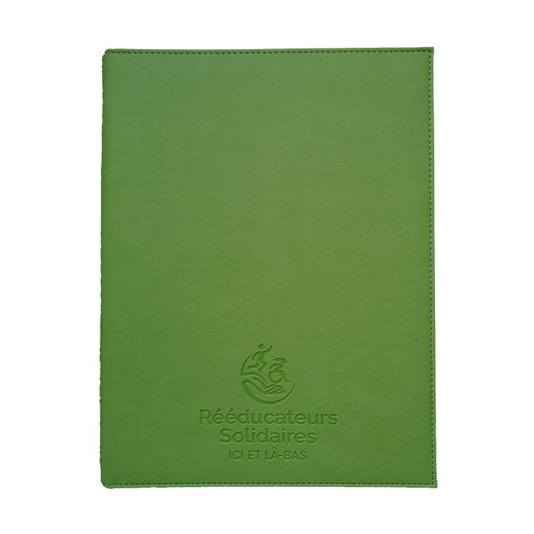 couverture verte pour agenda professionnel