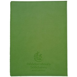 couverture verte pour agenda professionnel