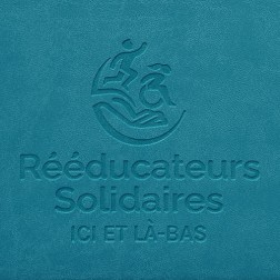 marquage couverture bleue pour agenda professionnel