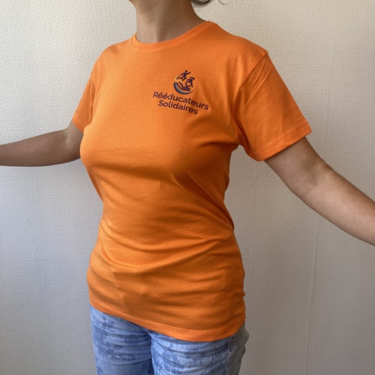 Tee-shirt Femme coton orange, face avant
